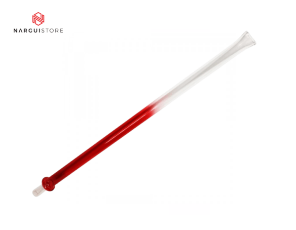 Manche en verre NS Color rouge à embout plat pour chicha
