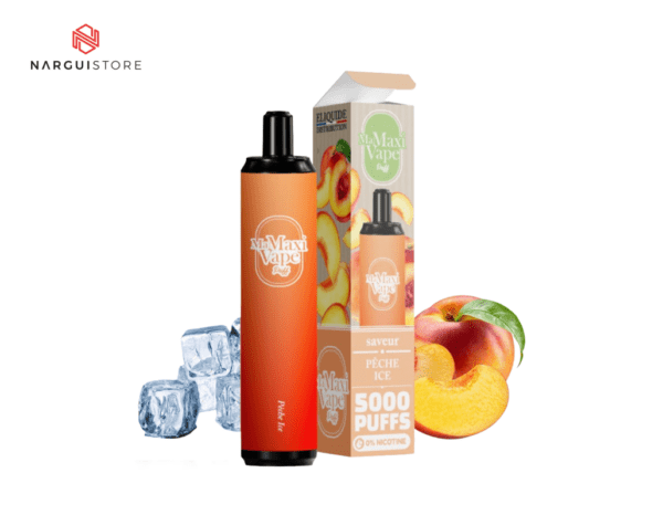 Ma Maxi Vape 5000 puffs sans nicotine pêche ice