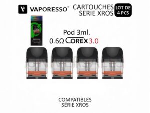 Cartouches XROS Series 3.0 Vaporesso 0.6Ω – Pack de 4