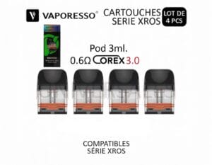 Cartouches XROS Series 3.0 Vaporesso 0.6Ω – Pack de 4